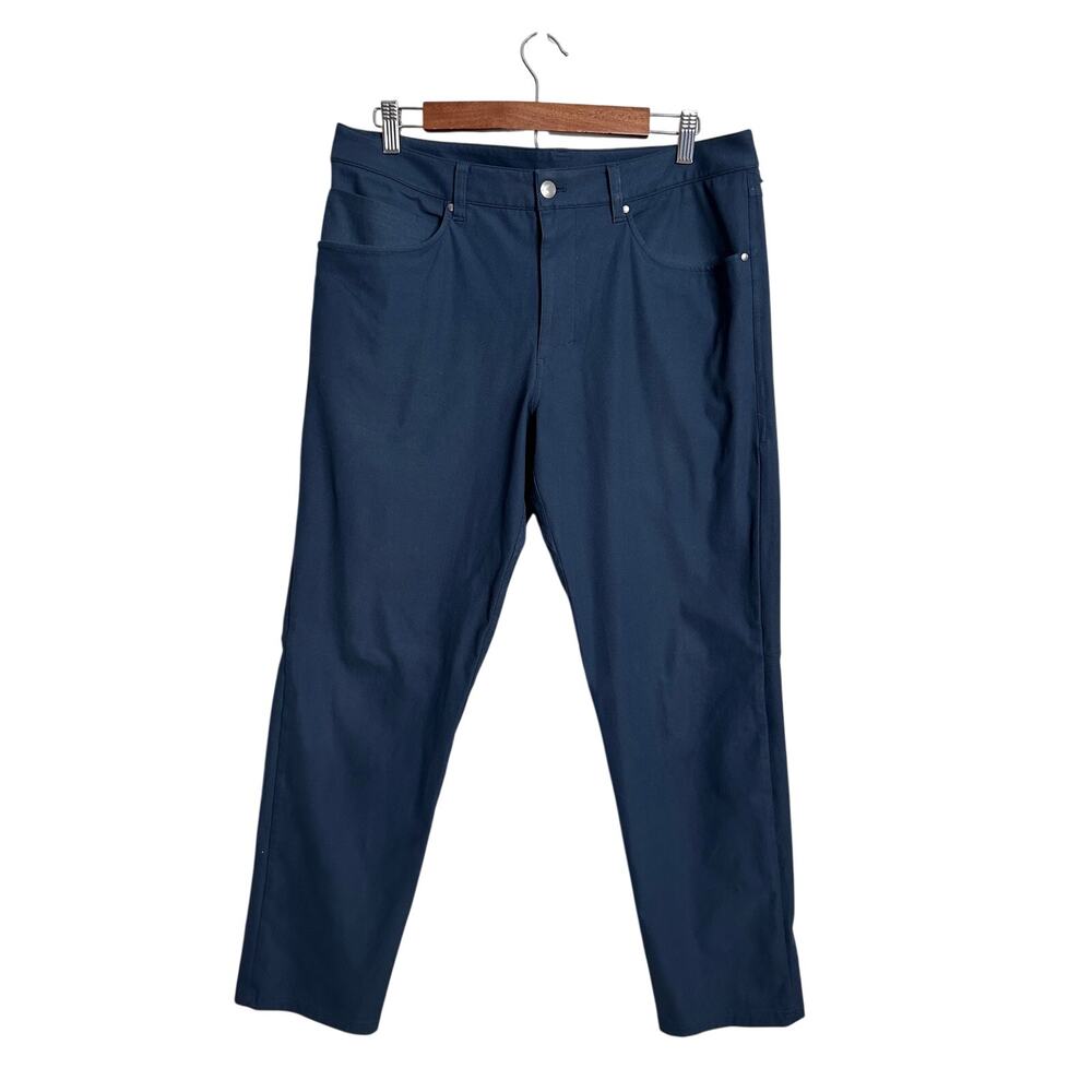Lululemon ABC Classic_Fit 5-Pocket Pant Navy Blue Mens 33 Warpstreme